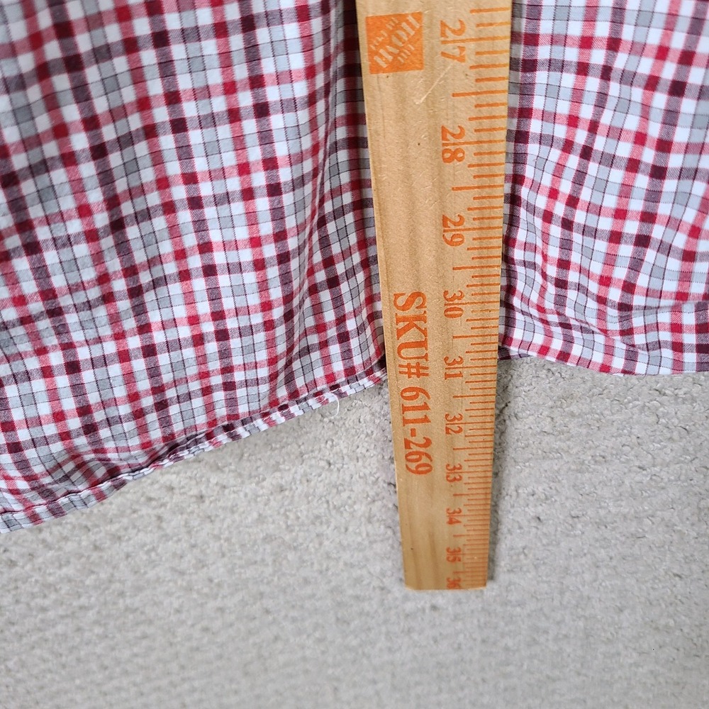 GAP Shirt‎ Mens XXL Red Plaid Slim Fit Long Sleeve Button Down Premium Cotton - Picture 9 of 10